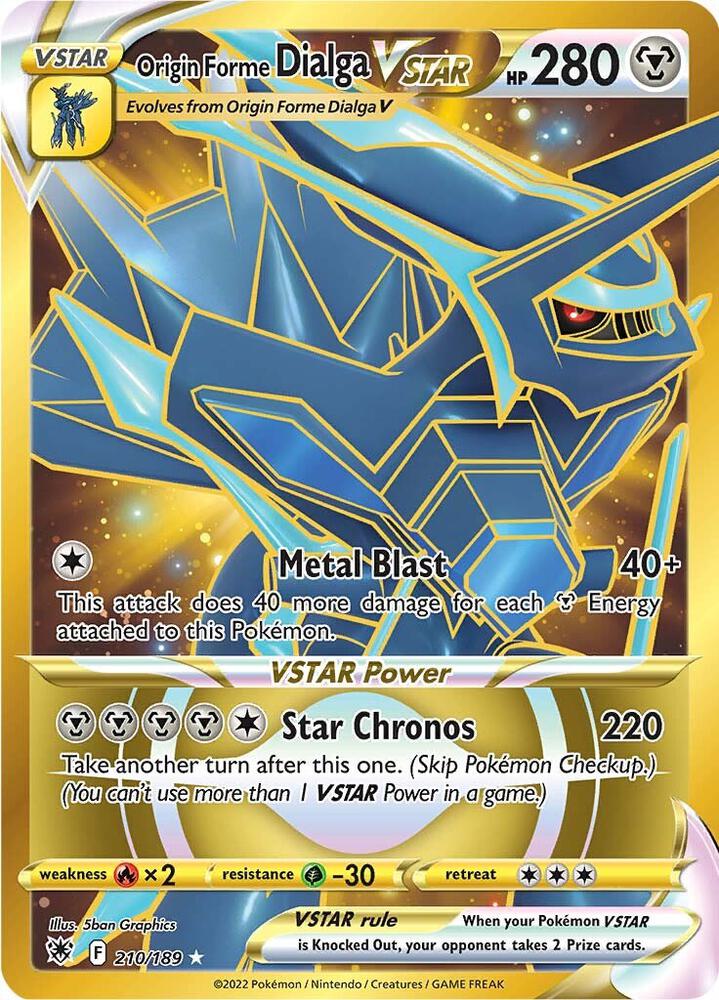 Origin Forme Dialga VSTAR Secret 210/189 (SWSH10: Astral Radiance)  - Holofoil