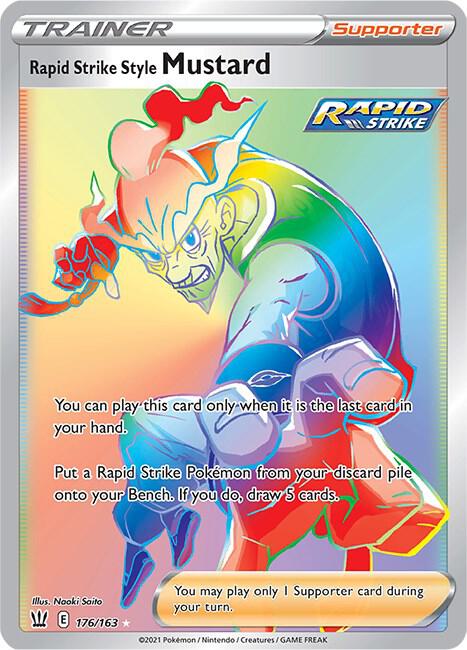 Rapid Strike Style Mustard Secret 176/163 (SWSH05: Battle Styles)  - Holofoil