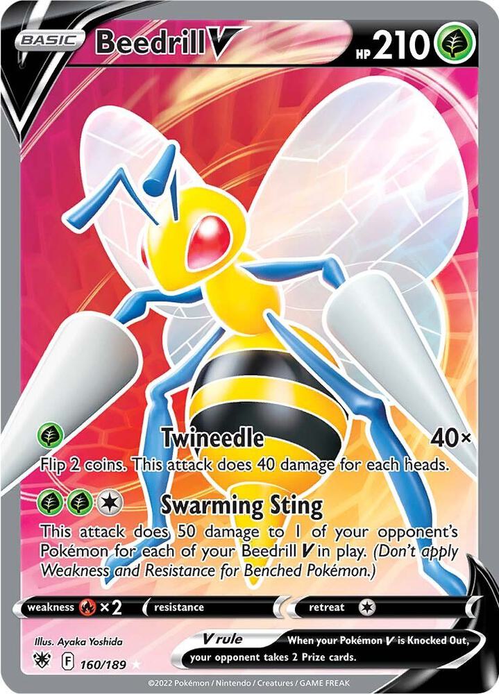 Beedrill V 160/189 (SWSH10: Astral Radiance)  - Holofoil