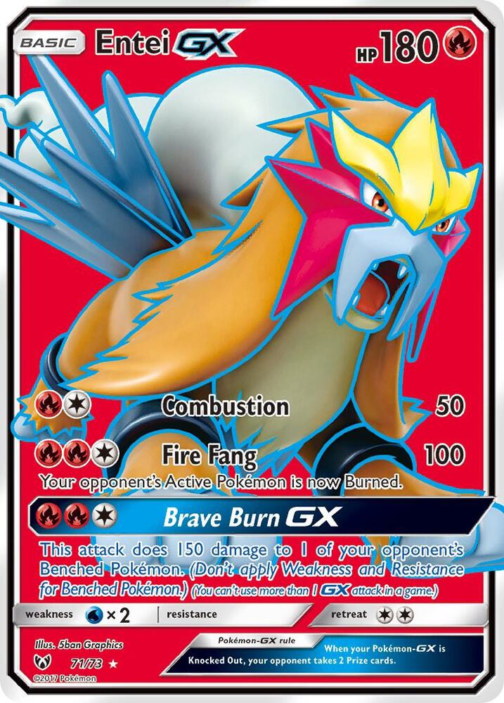 Entei GX 71/73 (Shining Legends)  - Holofoil