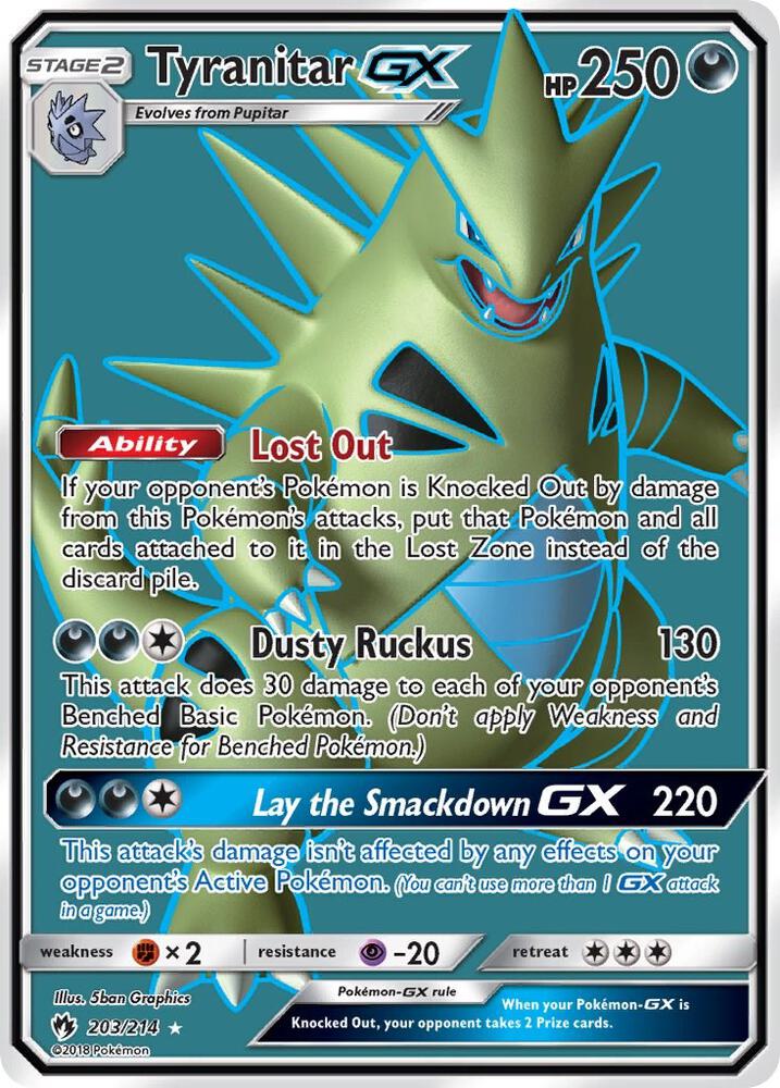 Tyranitar GX 203/214 (SM - Lost Thunder)  - Holofoil